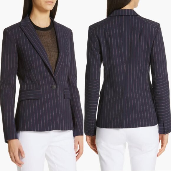 NEW Rag & Bone Navy Stripe Lexington Blazer Size 6 Pinstriped Quiet Luxury $550 - Picture 2 of 16